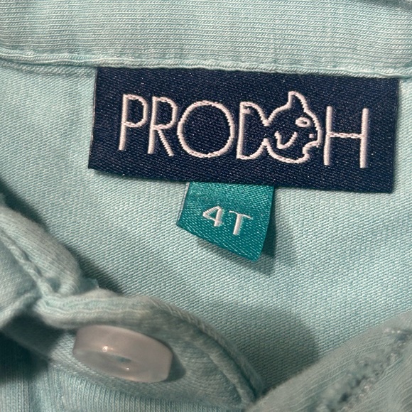 Prodoh Boys' Too Cool For School Polo in a light aqua. SIZE 4T - Picture 3 of 7